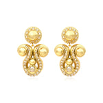 Boucles d'oreilles clips Gloria résine métallisée et cristaux - doré Dore