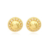 Boucles d'oreilles clips Gloria en résine dorée martelée et cristaux - doré Dore