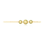 Bracelet chaine réglable Gloria résine métallisée et cristaux - vert Bleu vert