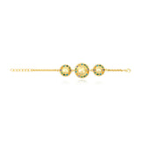 Bracelet chaine réglable Gloria résine métallisée et cristaux - vert Bleu vert