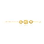 Bracelet chaine réglable Gloria résine métallisée et cristaux - doré Dore