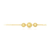 Bracelet chaine réglable Gloria résine métallisée et cristaux - doré Dore