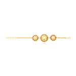 Bracelet chaine réglable Gloria résine métallisée et cristaux - rouge Rose rouge