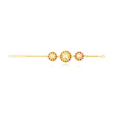 Bracelet chaine réglable Gloria résine métallisée et cristaux - rouge Rose rouge