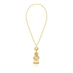 Collier pendentif Gloria en résine métallisée et cristaux - doré Dore