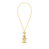 Collier pendentif Gloria en résine métallisée et cristaux - doré Dore