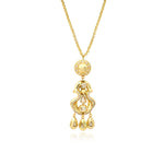 Collier pendentif Gloria en résine métallisée et cristaux - doré Dore