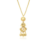 Collier pendentif Gloria en résine métallisée et cristaux - doré Dore