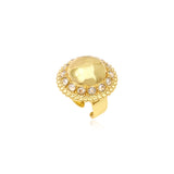 Bague Gloria en résine métallisée et cristaux taille M - doré  Dore