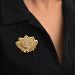 Broche Angèle en résine métallisée et sequins - doré Dore