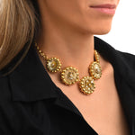 Collier Angèle en résine métallisée et sequins - doré Dore