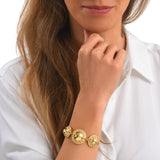 Bracelet chaine réglable Gloria résine métallisée et cristaux - doré Dore
