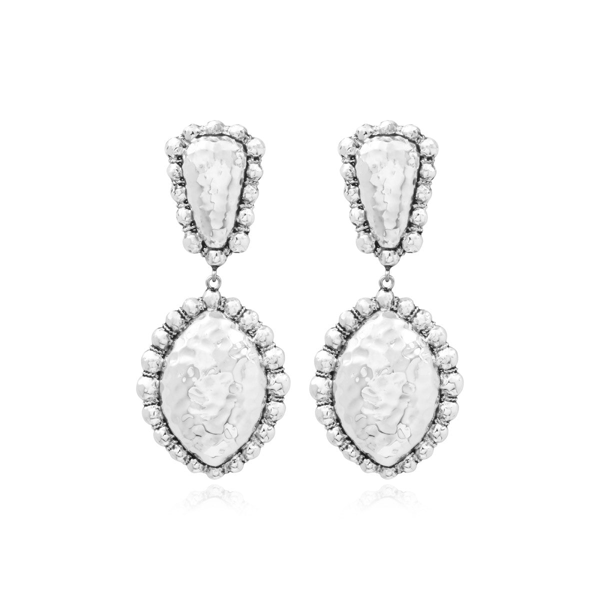Boucles d'oreilles clip pendantes Gilda argentées Argent
