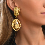 Boucles d'oreilles clip pendantes Gilda dorées Dore