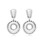 Boucles d'oreilles clip pendantes rondes Gilda argentées Argent