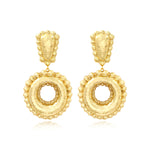 Boucles d'oreilles clip pendantes rondes Gilda dorées Dore