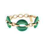 Bracelet chaîne Masseria en métal doré et résine - vert Emeraude