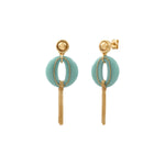 Boucles d'oreilles à tiges percées longues Masseria en résine - turquoise Turquoise