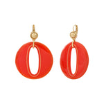 Grosse boucles d'oreilles dormeuses Masseria en résine percée - corail Corail