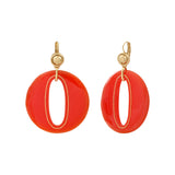 Grosse boucles d'oreilles dormeuses Masseria en résine percée - corail Corail