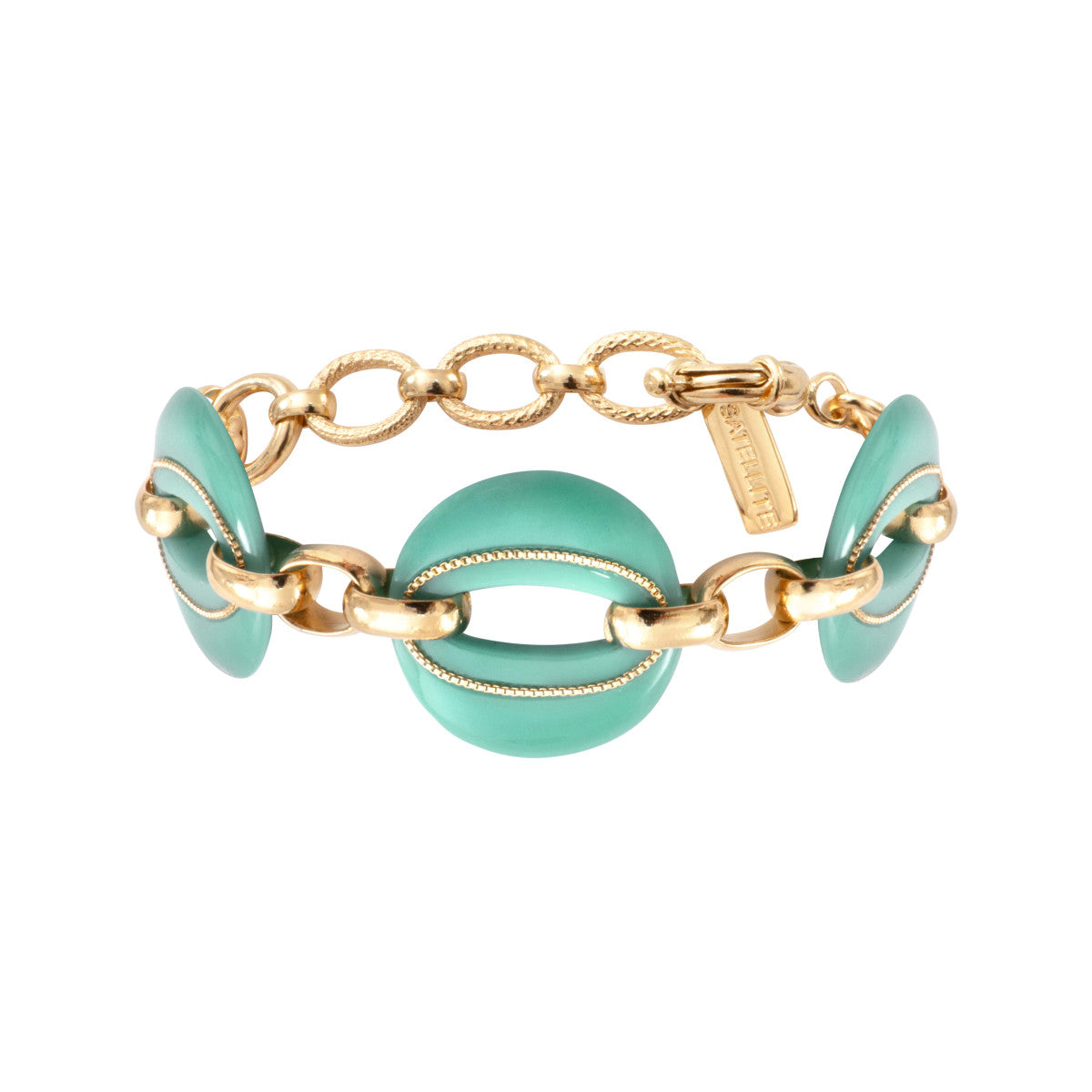 Bracelet chaîne Masseria en métal doré et résine - turquoise Turquoise