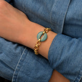 Bracelet chaîne Masseria en métal doré et maillon résine - turquoise Turquoise
