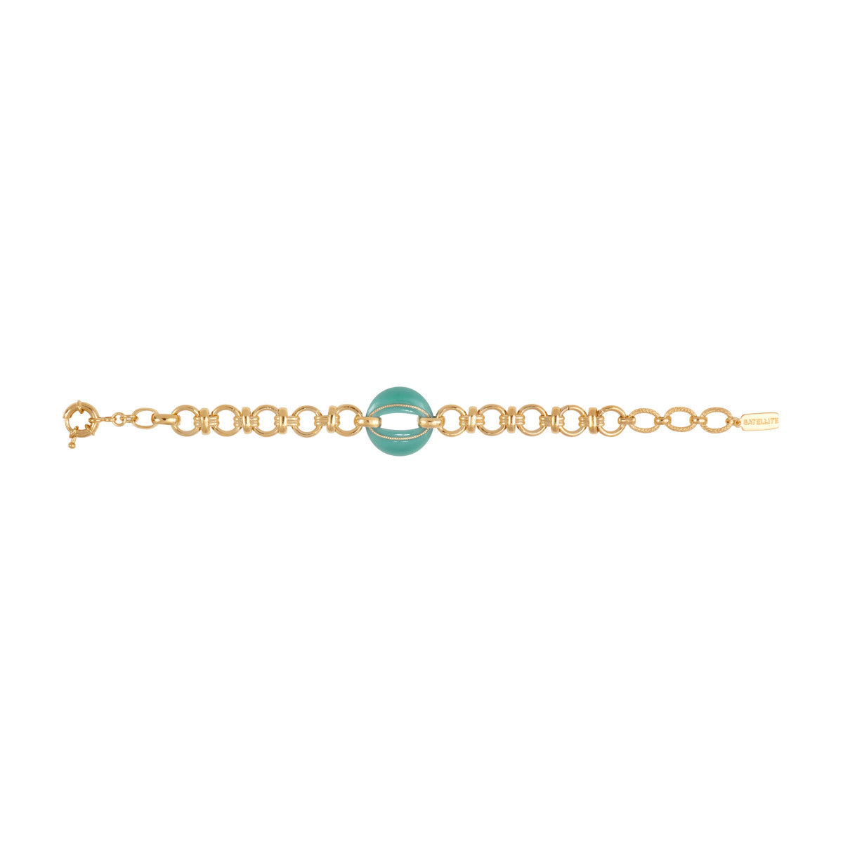 Bracelet chaîne Masseria en métal doré et maillon résine - turquoise Turquoise