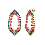 Boucles d'oreilles cristaux Prestige - vert & violet Vert rose