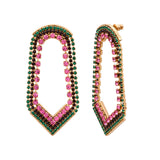 Boucles d'oreilles maxi cristaux Prestige - vert & violet Vert rose