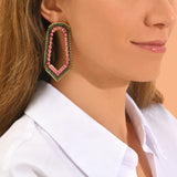 Boucles d'oreilles maxi cristaux Prestige - vert & violet Vert rose