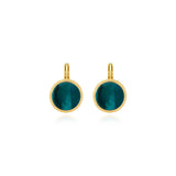 Boucles d'oreilles dormeuses rondes Ashanti en nacre - turquoise vert Turquoise vert