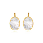 Boucles d'oreilles dormeuses ovales Ashanti en nacre - blanc Nacre
