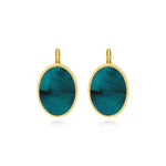 Boucles d'oreilles dormeuses ovales Ashanti en nacre - turquoise vert Turquoise vert