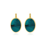 Boucles d'oreilles dormeuses ovales Ashanti en nacre - turquoise vert Turquoise vert