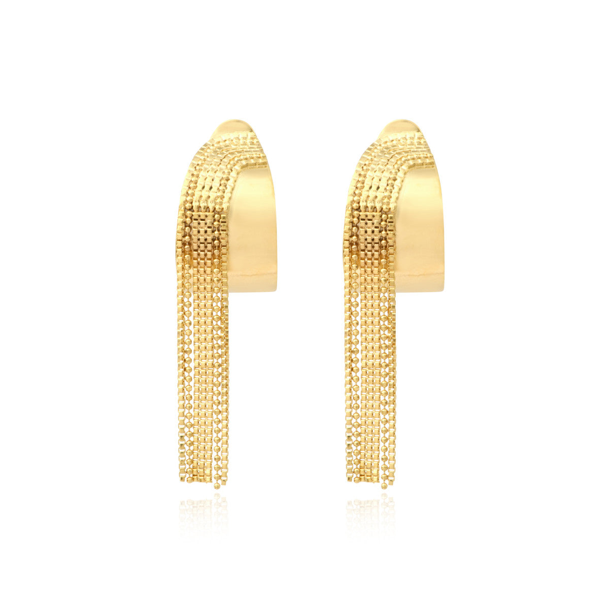 Boucles d'oreilles clip créoles Ashanti en métal et chaînes - doré Dore