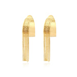 Boucles d'oreilles clip créoles Ashanti en métal et chaînes - doré Dore