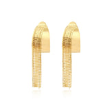 Boucles d'oreilles clip créoles Ashanti en métal et chaînes - doré Dore