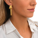 Boucles d'oreilles créoles Ashanti en métal et chaînes - doré Dore