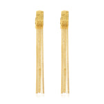 Boucles d'oreilles créoles Ashanti en métal et chaînes longues - doré Dore