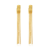 Boucles d'oreilles créoles Ashanti en métal et chaînes longues - doré Dore