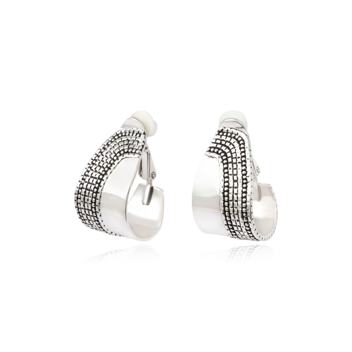 Boucles d'oreilles clip créoles Ashanti en métal  - argenté Argent
