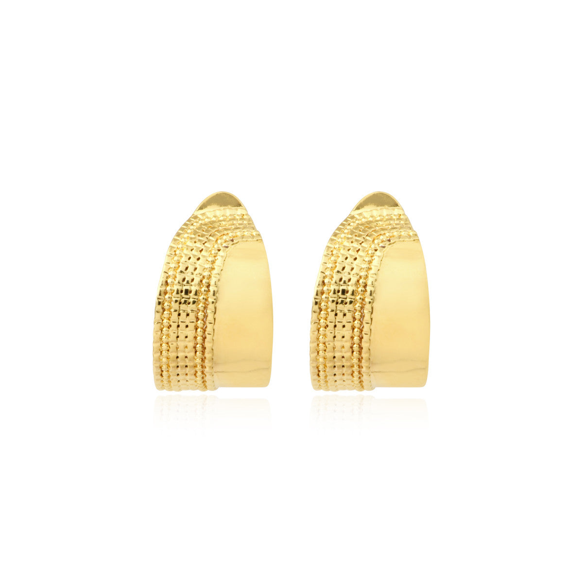 Boucles d'oreilles clip créoles Ashanti en métal  - doré Dore