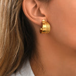 Boucles d'oreilles clip créoles Ashanti en métal  - doré Dore