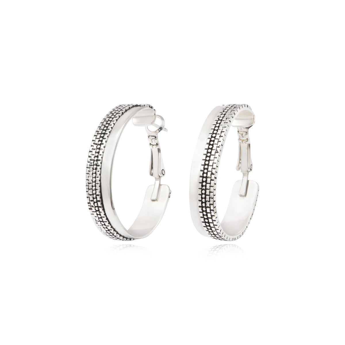Boucles d'oreilles créoles fines Ashanti en métal - argenté Argent