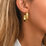 Boucles d'oreilles créoles fines Ashanti en métal - doré Dore