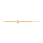 Bracelet Ashanti en nacre ronde et chaîne plate - blanc Nacre