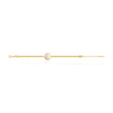 Bracelet Ashanti en nacre ronde et chaîne plate - blanc Nacre