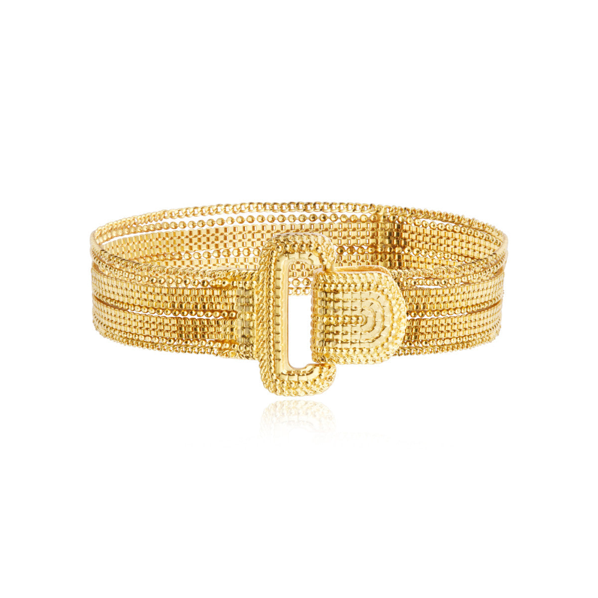 Bracelet Ashanti multirangs en chaînes - doré - taille M Dore