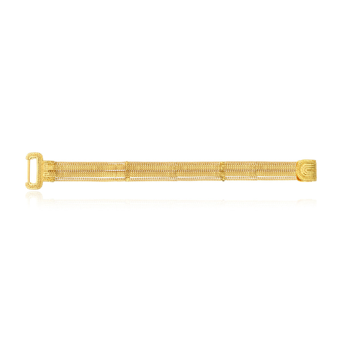 Bracelet Ashanti multirangs en chaînes - doré - taille M Dore