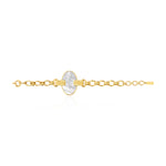 Bracelet Ashanti en chaîne à maillons et nacre ovale - blanc Nacre